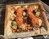 Foto del paso 5 de la receta: Pollo al horno con vegetales