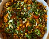 A picture of step 2 of Leftover rice patra(colocasia).