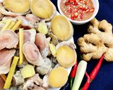Hình bước làm 2 của món Pín Bò Hấp Gừng