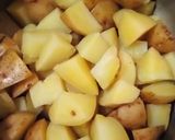 A picture of step 3 of Double Fried potato cubes.
