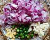 A picture of step 1 of Sprouted math masala.