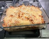 Une image de l'étape 19 de Gratin de macaronis au jambon cru, poivron jaune et emmental.