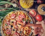 A picture of step 6 of Pizza penne pasta.