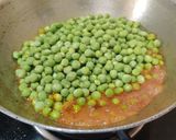 A picture of step 5 of Matar Ghugni with Paratha..