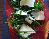 A picture of step 2 of Bruschetta with Arugula.