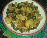 A picture of step 8 of Aloo bhindi fry.