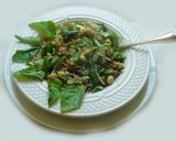 A picture of step 5 of Aromatic, spicy, and healthy pilaf with basil Pesto and vegetables.