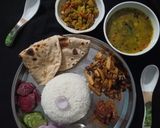 पालक दाल,भुजिया,और रोटी चावल (palak dal,bhujiya aur roti chawal recipe in Hindi) रेसिपी चरण 4 फोटो
