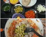 Foto del paso 5 de la receta: Quiche primavera de atún con masa de harina de maíz