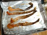 Leftover salmon skin crisps