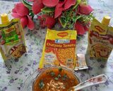 A picture of step 7 of Maggi chatpata tomato vegetables Chinese soup.