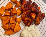 Pas rețetă Aripioare picante la cuptor cu cartofi și sos tzatziki 😋 3 fotografie