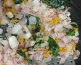 A picture of step 2 of FRIED SPICY DHOKLA.