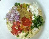 A picture of step 3 of Tofu Tomato Omelette (Savoury Tofu Tomato Pancake).