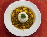 A picture of step 4 of Mangodi with rice.