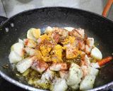 A picture of step 1 of Jodhpuri aloo fry.