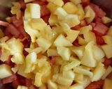 A picture of step 1 of Watermelon salsa.