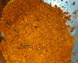 A picture of step 1 of Gujarati dish Bhrela ringna bateta nu sak.