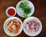 Hình bước làm 1 của món Cơm chiên kim chi