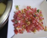 A picture of step 2 of Walnut tutti frutti eggless cake.