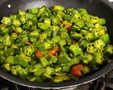 A picture of step 3 of Bhindi fry.