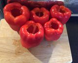 A picture of step 1 of Ardei umpluți (Romanian stuffed peppers).