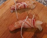 Foto del paso 4 de la receta: Langostinos Envueltos en Guanciale sobre Piña Frita (Idea para una entrada)