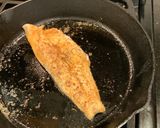 A picture of step 1 of Bronzino with Spicy Orange Sauce.