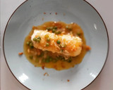 Foto del paso 7 de la receta: Lomo de bacalao en salsa de miel y mostaza con guisantes