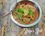 A picture of step 4 of Champaran/Ahuna Mutton.