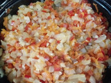 Carne rellena con papas al horno