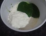 A picture of step 2 of Spinach jalebi with nutty cheese rabdi.