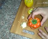 A picture of step 6 of Achari shimla mirch keema - capsicum with beef mince.