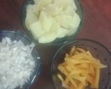 A picture of step 1 of Aaloo Moori.
