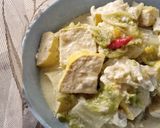 Foto langkah ke 5 dari resep Sayur Tahu Sawi Putih Santan.