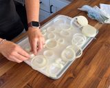 A picture of step 1 of Stuffed Onion Rings.