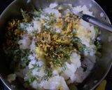 A picture of step 3 of Vada Pav Bruschetta 2 ways.