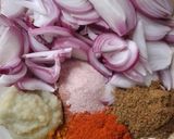 A picture of step 2 of Chukandar Palak Gosht.
