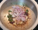 A picture of step 5 of Kathirikai puli Kulzhambu Tangy brinjal curry.