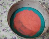 A picture of step 4 of Holi special Vanilla colourful cake.