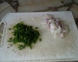 Foto del paso 1 de la receta: Fideos con crema de jamón y verdeo