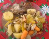 Foto del paso 9 de la receta: Pata de cordero al Malbec, papas, champiñones al disco
