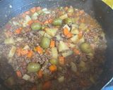 A picture of step 3 of Filipino Style Picadillo.