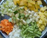 A picture of step 1 of Mix Veg curry without onion and garlic.