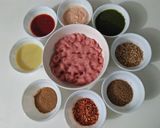 A picture of step 1 of Seekh kabab.