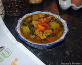 A picture of step 11 of Persian celery stew (khoresh karafs).