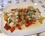 Une image de l'étape 12 de Filets de loup de mer au poivron rouge,citron confit et herbes aromatiques.