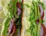A picture of step 3 of Veg Subway sandwich.