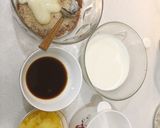 Hình bước làm 2 của món Flan mix Trái cây-Milo sữa