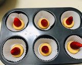 A picture of step 1 of Strawberry short cupcake with strawberry ice cream frosting.